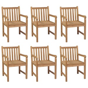 Maison exclusive - chaises de jardin lot de 6 et coussins blanc crème teck solid