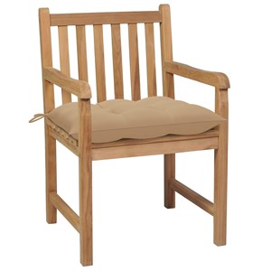 Maison exclusive - chaises de jardin lot de 6 et coussins beige bois teck solide