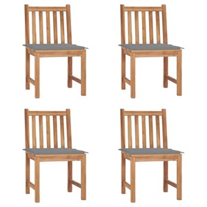 Maison exclusive - chaises de jardin lot de 4 avec coussins bois de teck massif