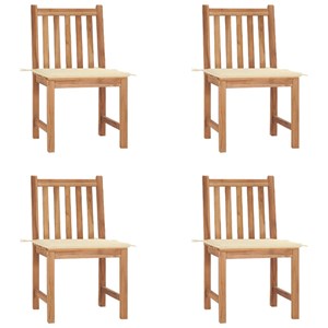 Maison exclusive - chaises de jardin lot de 4 avec coussins bois de teck massif