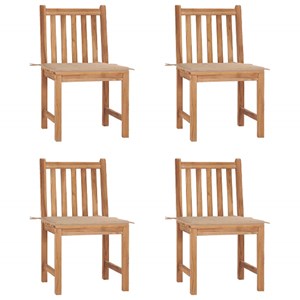 Maison exclusive - chaises de jardin lot de 4 avec coussins bois de teck massif