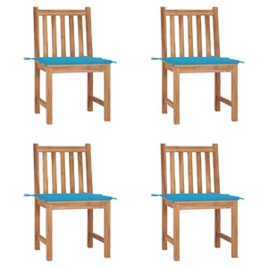 Maison exclusive - chaises de jardin lot de 4 avec coussins bois de teck massif