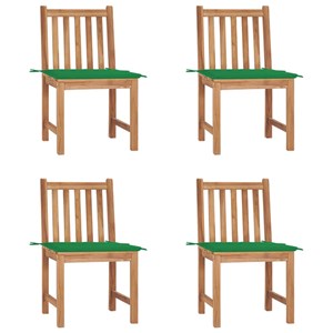 Maison exclusive - chaises de jardin lot de 4 avec coussins bois de teck massif