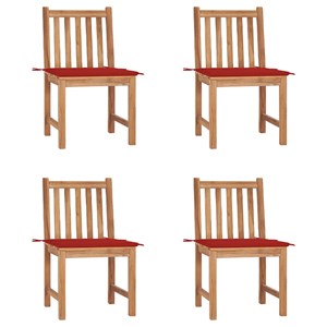 Maison exclusive - chaises de jardin lot de 4 avec coussins bois de teck massif