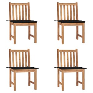 Maison exclusive - chaises de jardin lot de 4 avec coussins bois de teck massif