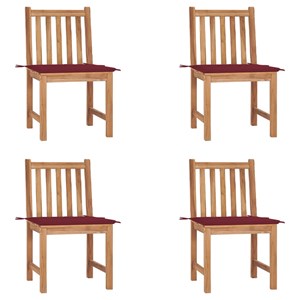 Maison exclusive - chaises de jardin lot de 4 avec coussins bois de teck massif