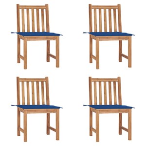 Maison exclusive - chaises de jardin lot de 4 avec coussins bois de teck massif