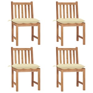 Maison exclusive - chaises de jardin lot de 4 avec coussins bois de teck massif