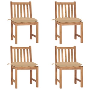 Maison exclusive - chaises de jardin lot de 4 avec coussins bois de teck massif