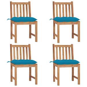 Maison exclusive - chaises de jardin lot de 4 avec coussins bois de teck massif