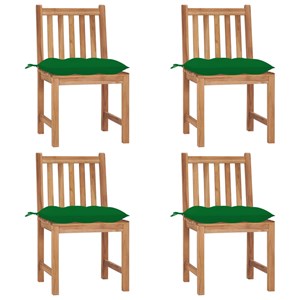 Maison exclusive - chaises de jardin lot de 4 avec coussins bois de teck massif