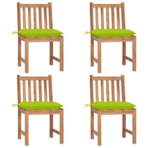 Maison exclusive - chaises de jardin lot de 4 avec coussins bois de teck massif