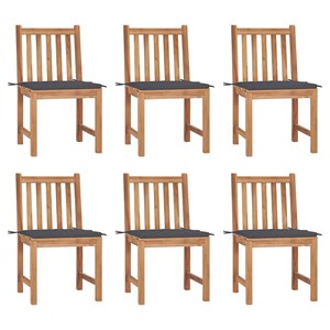 Maison exclusive - chaises de jardin lot de 6 avec coussins bois de teck massif