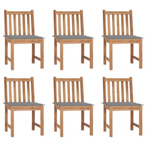 Maison exclusive - chaises de jardin lot de 6 avec coussins bois de teck massif