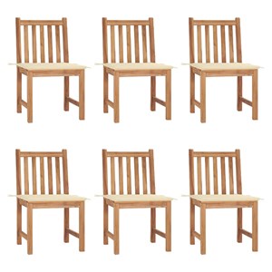 Maison exclusive - chaises de jardin lot de 6 avec coussins bois de teck massif
