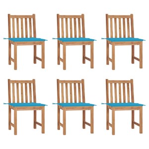 Maison exclusive - chaises de jardin lot de 6 avec coussins bois de teck massif