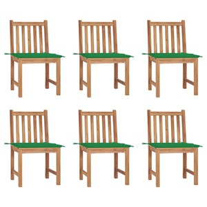 Maison exclusive - chaises de jardin lot de 6 avec coussins bois de teck massif