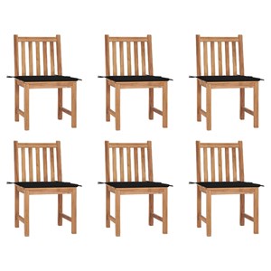 Maison exclusive - chaises de jardin lot de 6 avec coussins bois de teck massif