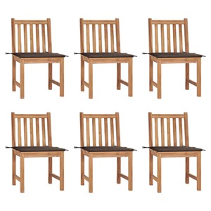 Maison exclusive - chaises de jardin lot de 6 avec coussins bois de teck massif