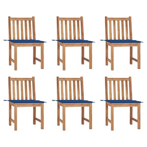 Maison exclusive - chaises de jardin lot de 6 avec coussins bois de teck massif