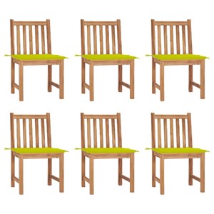 Maison exclusive - chaises de jardin lot de 6 avec coussins bois de teck massif