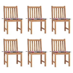 Maison exclusive - chaises de jardin lot de 6 avec coussins bois de teck massif