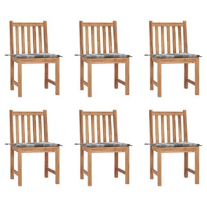 Maison exclusive - chaises de jardin lot de 6 avec coussins bois de teck massif