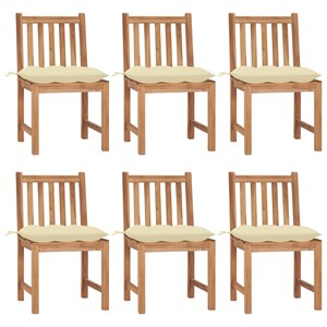 Maison exclusive - chaises de jardin lot de 6 avec coussins bois de teck massif