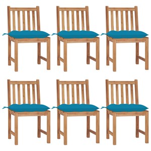 Maison exclusive - chaises de jardin lot de 6 avec coussins bois de teck massif