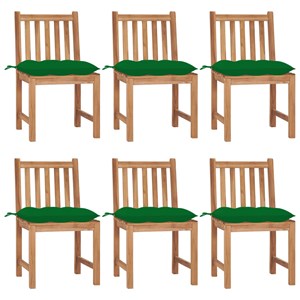 Maison exclusive - chaises de jardin lot de 6 avec coussins bois de teck massif