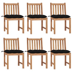 Maison exclusive - chaises de jardin lot de 6 avec coussins bois de teck massif