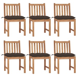 Maison exclusive - chaises de jardin lot de 6 avec coussins bois de teck massif