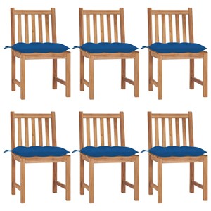 Maison exclusive - chaises de jardin lot de 6 avec coussins bois de teck massif