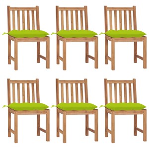 Maison exclusive - chaises de jardin lot de 6 avec coussins bois de teck massif