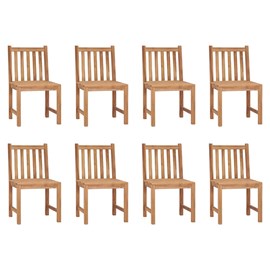 Maison exclusive - chaises de jardin lot de 8 avec coussins bois de teck massif