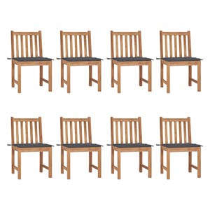 Maison exclusive - chaises de jardin lot de 8 avec coussins bois de teck massif