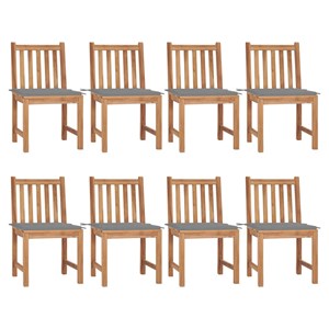 Maison exclusive - chaises de jardin lot de 8 avec coussins bois de teck massif
