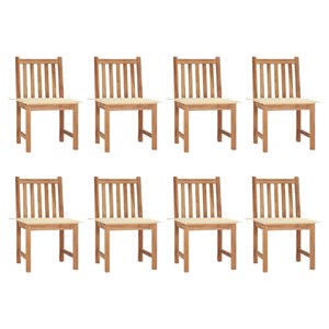 Maison exclusive - chaises de jardin lot de 8 avec coussins bois de teck massif