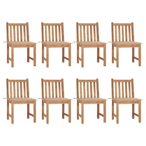 Maison exclusive - chaises de jardin lot de 8 avec coussins bois de teck massif