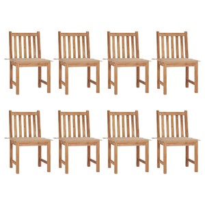 Maison exclusive - chaises de jardin lot de 8 avec coussins bois de teck massif