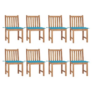 Maison exclusive - chaises de jardin lot de 8 avec coussins bois de teck massif