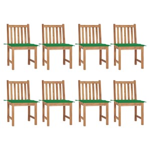 Maison exclusive - chaises de jardin lot de 8 avec coussins bois de teck massif