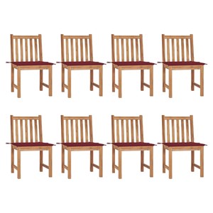 Maison exclusive - chaises de jardin lot de 8 avec coussins bois de teck massif