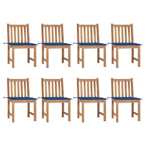 Maison exclusive - chaises de jardin lot de 8 avec coussins bois de teck massif