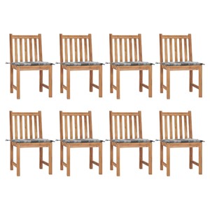 Maison exclusive - chaises de jardin lot de 8 avec coussins bois de teck massif