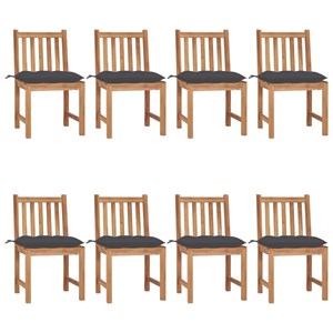 Maison exclusive - chaises de jardin lot de 8 avec coussins bois de teck massif