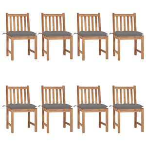 Maison exclusive - chaises de jardin lot de 8 avec coussins bois de teck massif