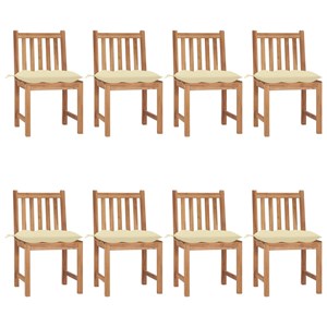Maison exclusive - chaises de jardin lot de 8 avec coussins bois de teck massif