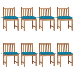 Maison exclusive - chaises de jardin lot de 8 avec coussins bois de teck massif