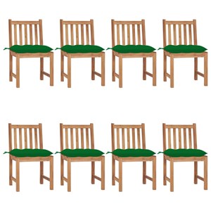 Maison exclusive - chaises de jardin lot de 8 avec coussins bois de teck massif
